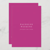 Script Magenta Bachelor Weekend Einladung (Vorne/Hinten)