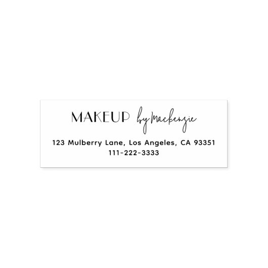 Script Makeup Salon Return Address Phone Permastempel (Design)