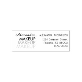 Script Makeup Studio Name Return Address Phone Permastempel