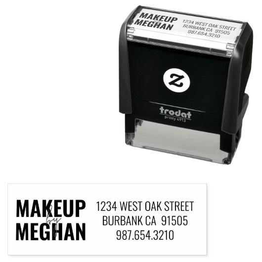 Script Makeup Studio Name Return Address Phone Permastempel (Beispiel)
