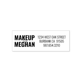 Script Makeup Studio Name Return Address Phone Permastempel