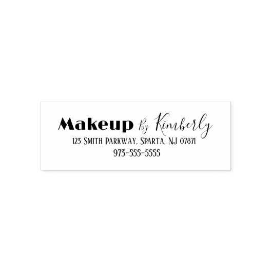 Script Makeup Studio Name Return Address Phone Permastempel (Design)