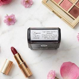 Script Makeup Studio Name Return Address Phone Permastempel