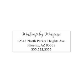 Script Makeup Studio Name Return Address Phone Permastempel
