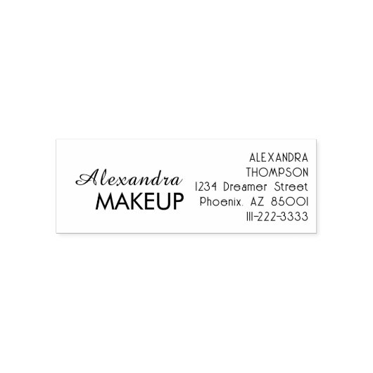 Script Makeup Studio Name Return Address Phone Sel Permastempel (Design)