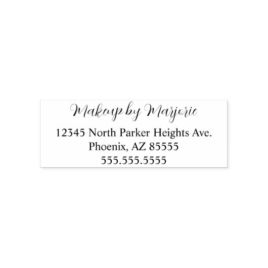Script Makeup Studio Name Rücksendeadresse Telefon Permastempel (Design)