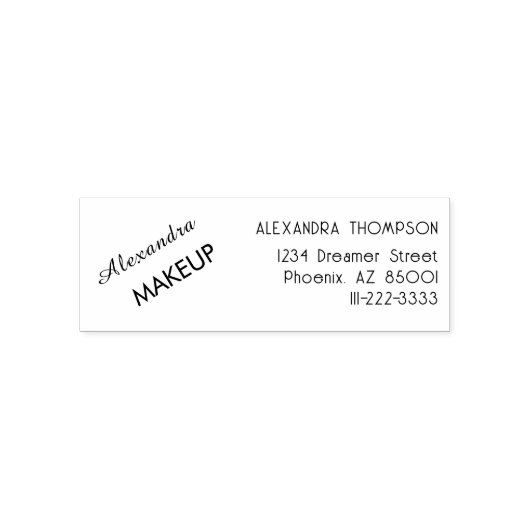 Script Makeup Studio Name Rücksendeadresse Telefon Permastempel (Design)
