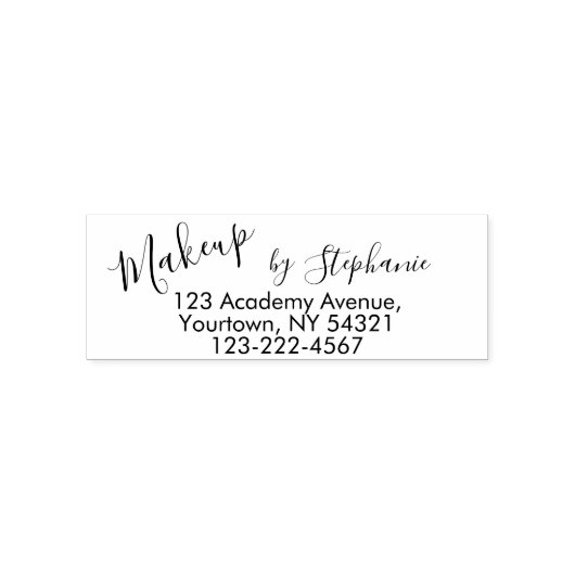 Script Makeup Studio Return Address Phone Permastempel (Design)