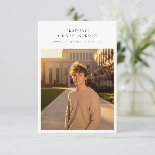 Script Masters Degree Western Abschluss Foto Einladung (Stehend Vorderseite)