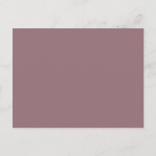 Script Mauve Wedding Save the Date Card Postkarte (Rückseite)