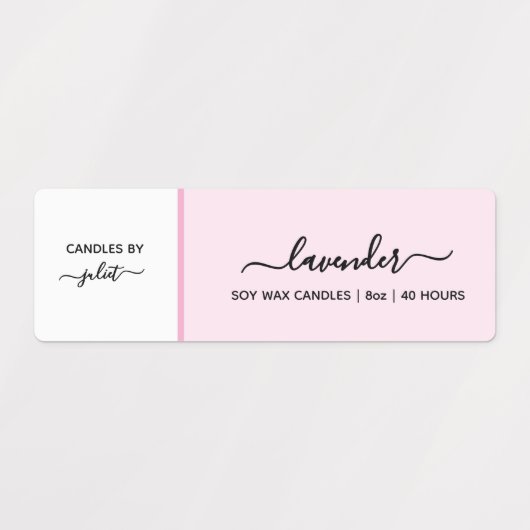 Script Medium Thin Pastel Candle Label Etiketten (Design 1)
