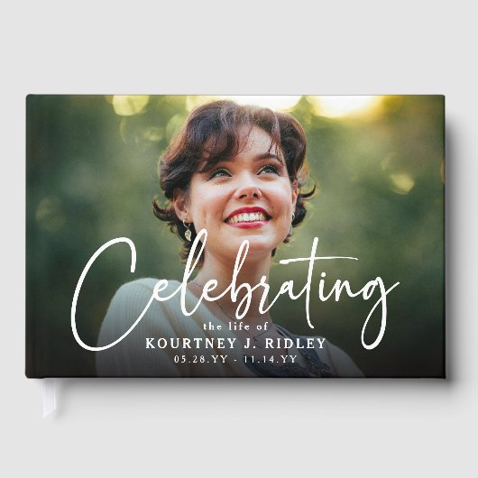 Script Memorial Photo & Message Sympathy  Gästebuch (Vorderseite)