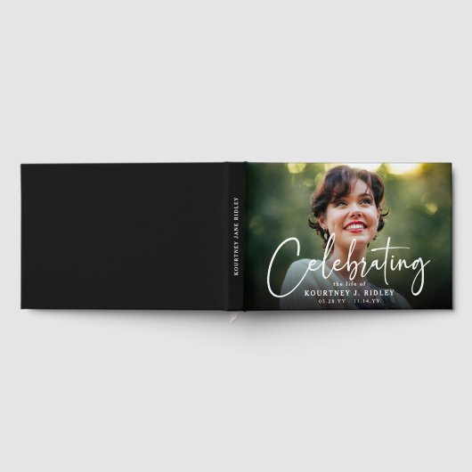 Script Memorial Photo & Message Sympathy Gästebuch (Voll)