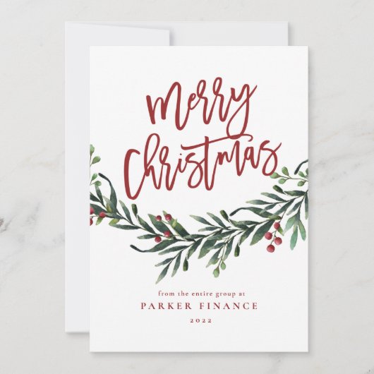 Script Merry Christmas Branch Business Holiday Einladung (Vorderseite)