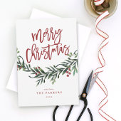 Script Merry Christmas Branch Business Holiday Einladung