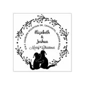 Script Merry Christmas Cat Rücksendeadresse Gummistempel (Prägung)