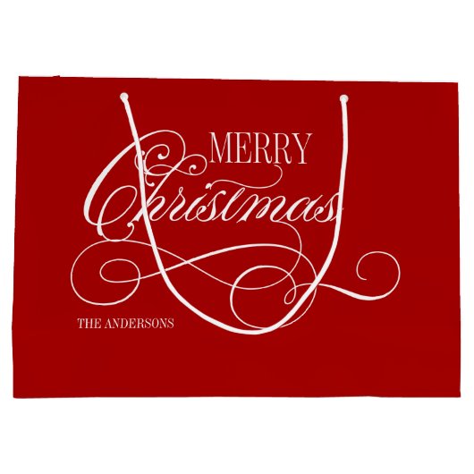 Script Merry Christmas Holiday Große Geschenktüte (Rückseite)