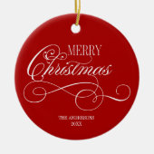 Script Merry Christmas Holiday Keramik Ornament (Vorne)