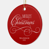 Script Merry Christmas Holiday Keramik Ornament (Links)