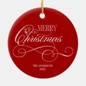 Script Merry Christmas Holiday Keramik Ornament (Hinten)