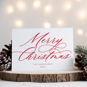 Script Merry Christmas Red Feiertagskarte