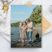 Script Merry Everything Coastal Weihnachts-Foto Feiertagskarte