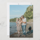 Script Merry Everything Coastal Weihnachts-Foto Feiertagskarte (Vorderseite)