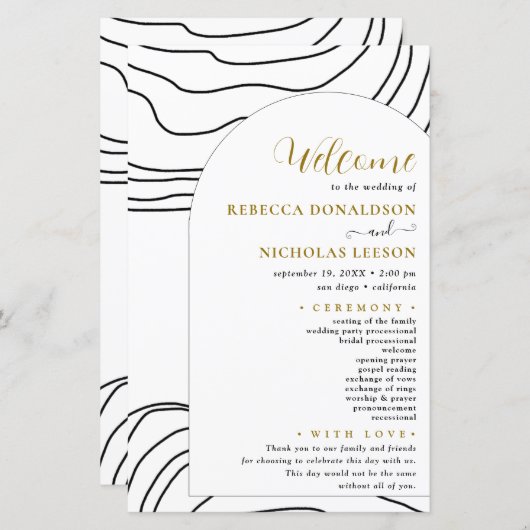 Script-Minimal-Hochzeitsprogramm (Vorne/Hinten)