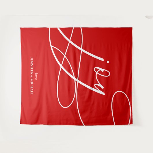 Script Minimal Joy Christmas backdrop Wandteppich (Vorderseite (Horizontal))