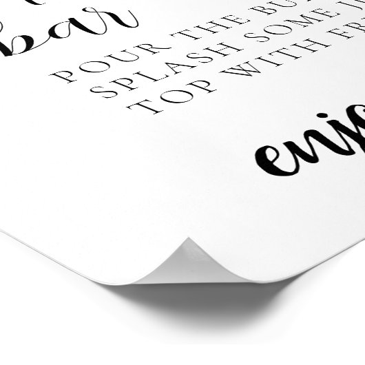 Script Minimal Mimosa Bar Sign Poster (Ecke)