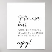 Script Minimal Mimosa Bar Sign Poster (Vorne)