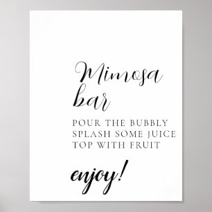 Script Minimal Mimosa Bar Sign Poster