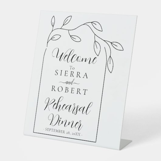 Script Minimal Probe Dinner Willkommen Sockelschild (Vorderseite)