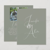 Script Minimalist Photo Collage Thank You Cards (Vorne/Hinten)