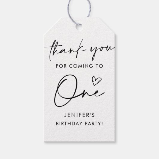 Script Minimalistisch Birthday Vielen Dank Geschenkanhänger (Vorderseite)