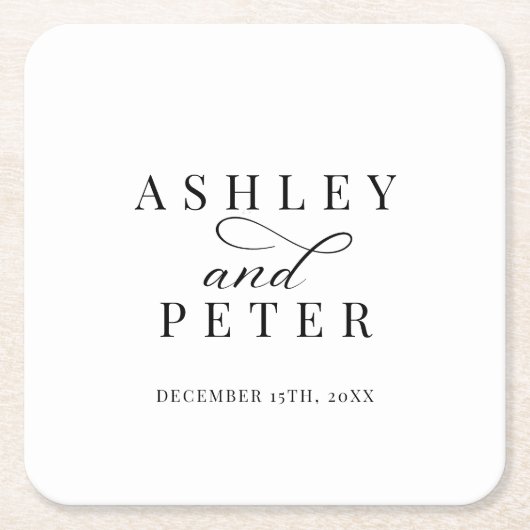 Script Minimalistisch Classic Wedding Dinner Rechteckiger Pappuntersetzer (Vorderseite)