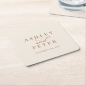 Script Minimalistisch Classic Wedding Dinner Rechteckiger Pappuntersetzer (angewinkelt)