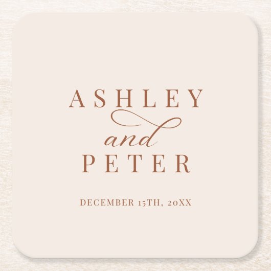 Script Minimalistisch Classic Wedding Dinner Rechteckiger Pappuntersetzer (Vorderseite)