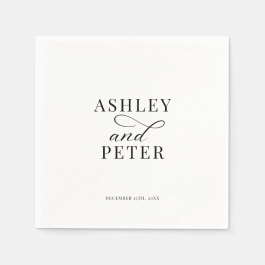Script Minimalistisch Classic Wedding Serviette (Vorderseite)