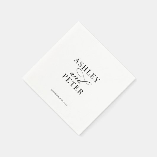 Script Minimalistisch Classic Wedding Serviette (Ecke)