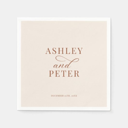 Script Minimalistisch Classic Wedding Serviette (Vorderseite)
