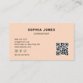 Script Minimalistisch Classy Peach Visitenkarte (Rückseite)