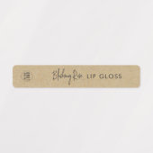 Script Minimalistisch Dark Grey Kraft Product Labe Etiketten (Design 1)