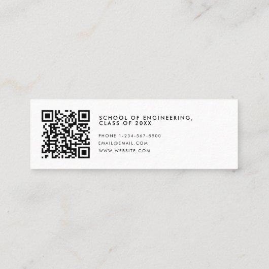 Script Minimalistisch QR-Code für Studierende Mini Visitenkarte (Rückseite)
