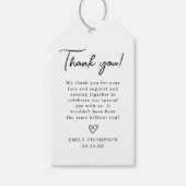 Script Minimalistisch Vielen Dank, dass Sie Geschenkanhänger (Vorderseite)