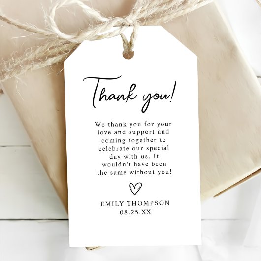 Script Minimalistisch Vielen Dank, dass Sie Geschenkanhänger