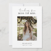 Script Miss zu Mrs. Minimalistisch Boho Brautparty Einladung (Vorderseite)