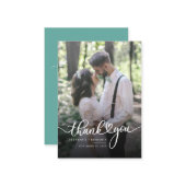 Script mit Heart Wedding Day Foto Vielen Dank Mitteilungskarte (Vorderseite/Rückseite Beispiel)