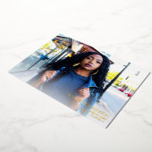 Script Mod Foto Graduation Party - Weiß Folieneinladung (Gedreht)