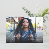 Script-Mod-Foto-Graduierungspartei Einladung (Stehend Vorderseite)